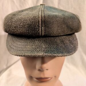 goorin Brothers Vintage Brown Leather Cap 8 Inch Diameter